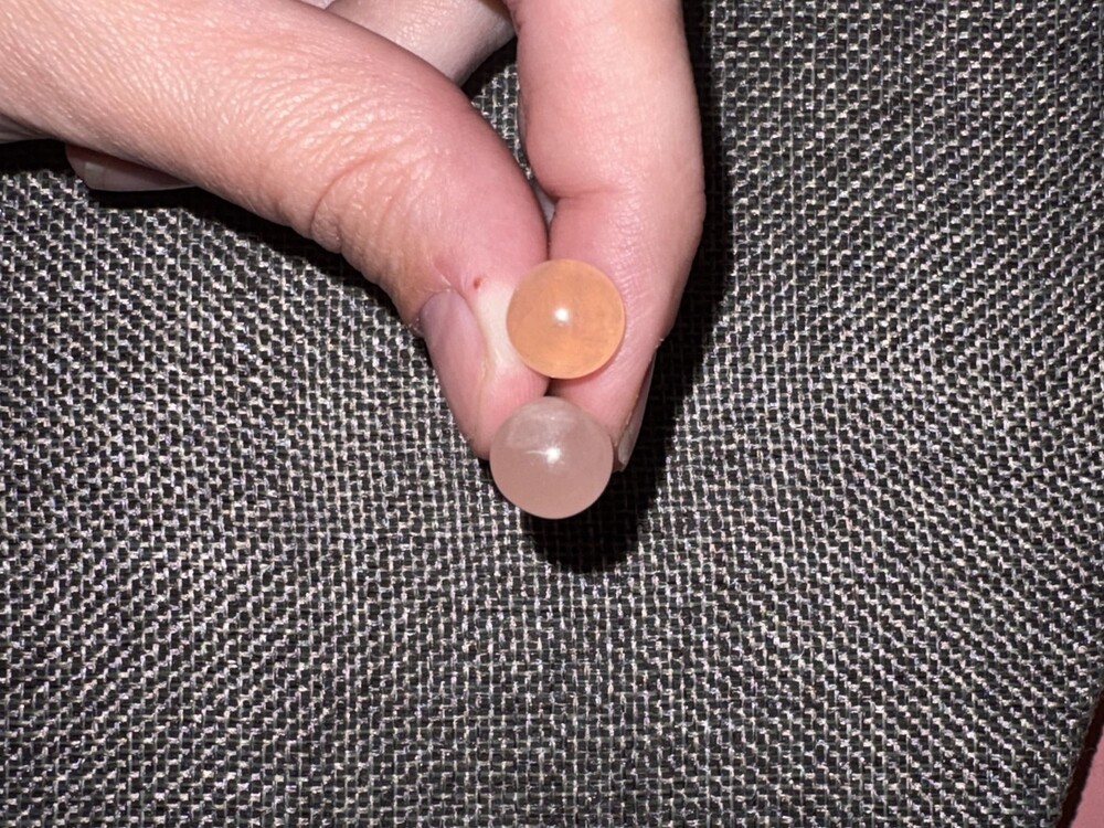 Vintage rose quartz stud earrings